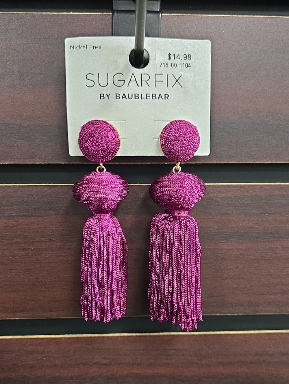 Sugarfix by BaubleBar Magenta Tassel Drop Earrings